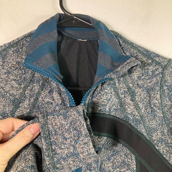 Lululemon Define Jacket Zip Green Blue Black 8 Brushed Vented - Picture 4 of 9